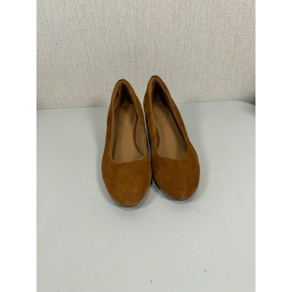 Clarks Vendra Bloom Brown Suede Wedge Heels Women's 9.5M Career Office‎ Academia - Picture 4 of 11
